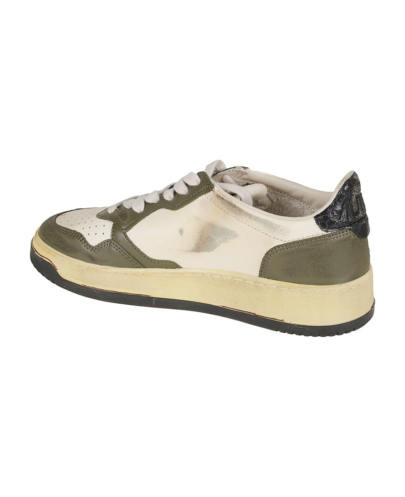 Autry Sup Vintage Low Man Sneakers - WHITE/OLIVE スニーカー