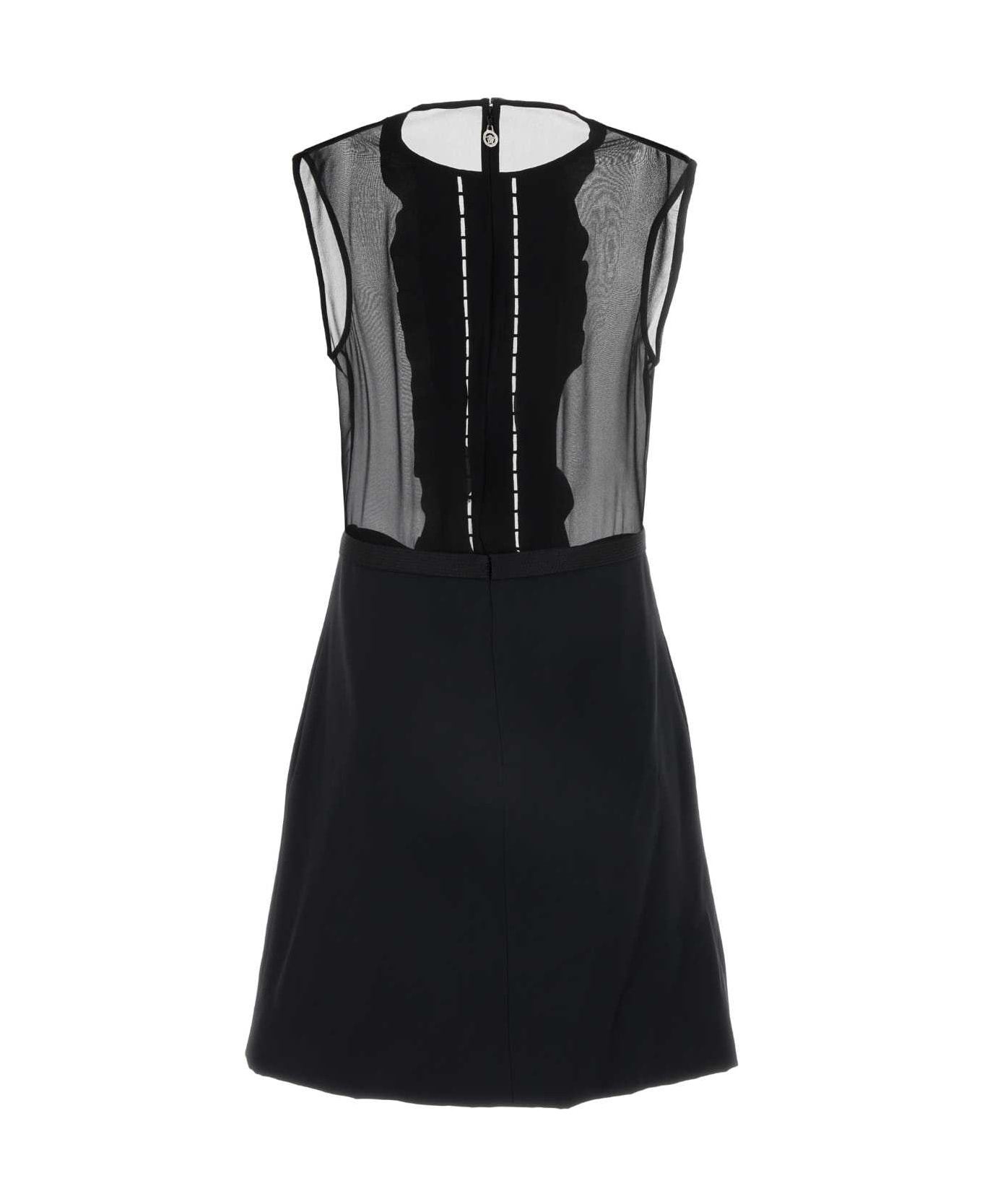 Versace Black Georgette Mini Dress - 1B000