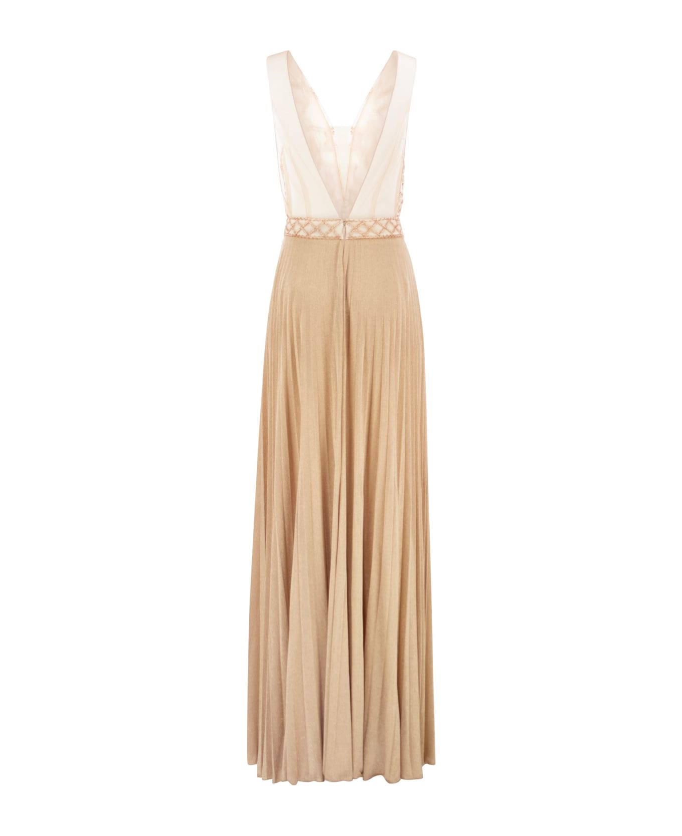 Elisabetta Franchi Red Carpet Dress With Embroidery - Pink