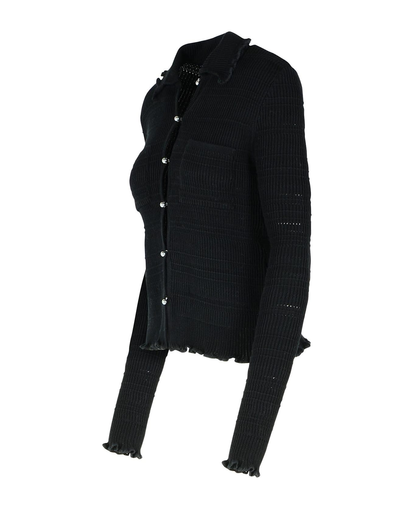 Ribbed Buttoned Cardigan