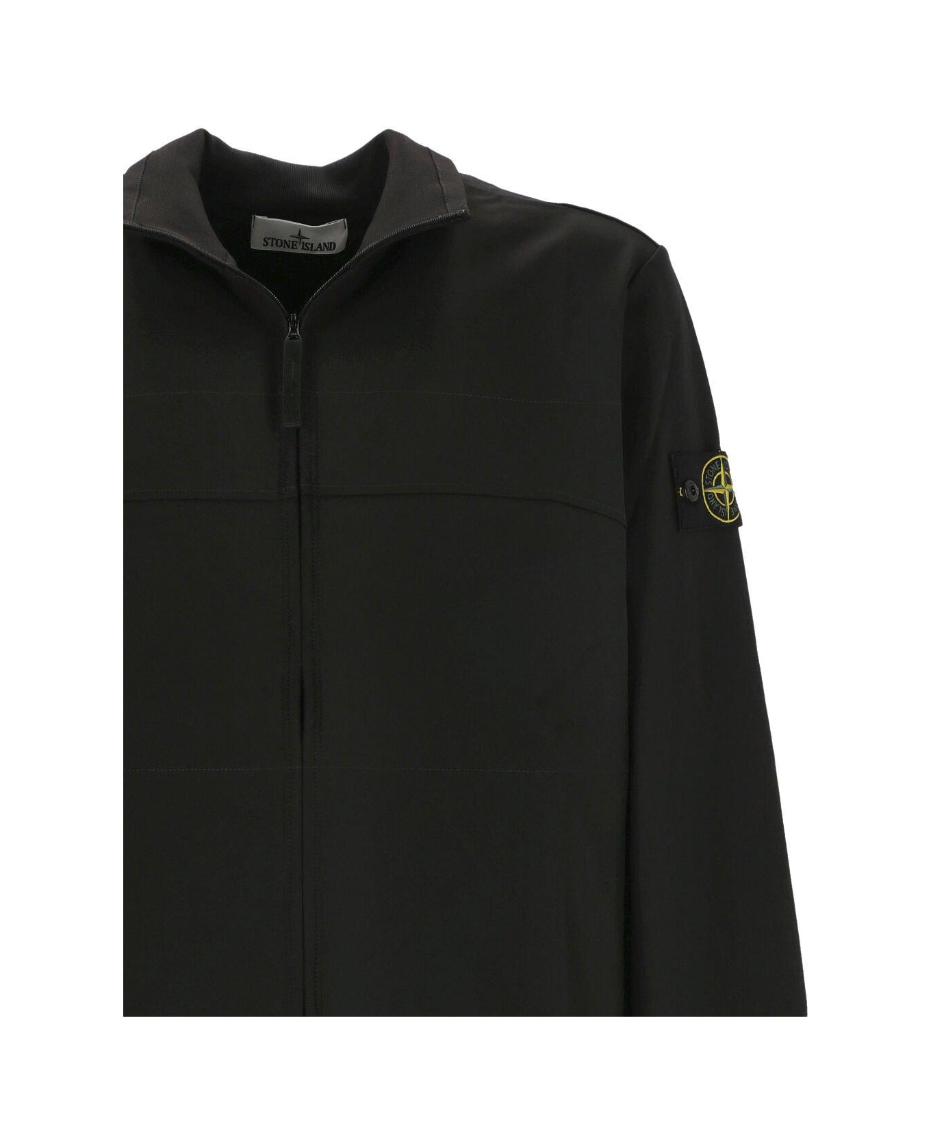 Stone Island Zip-up Sweatshirt - BLACK