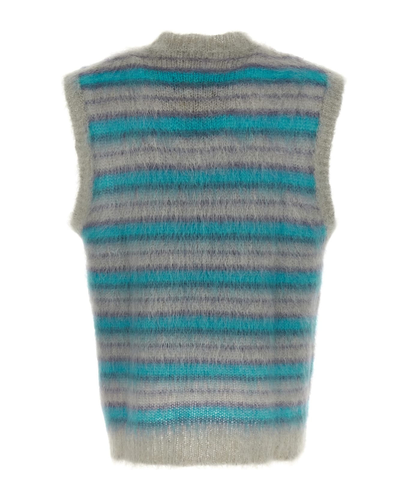 Marni 'brushed Stripes Fuzzy Wuzzy' Vest - TITANIUM