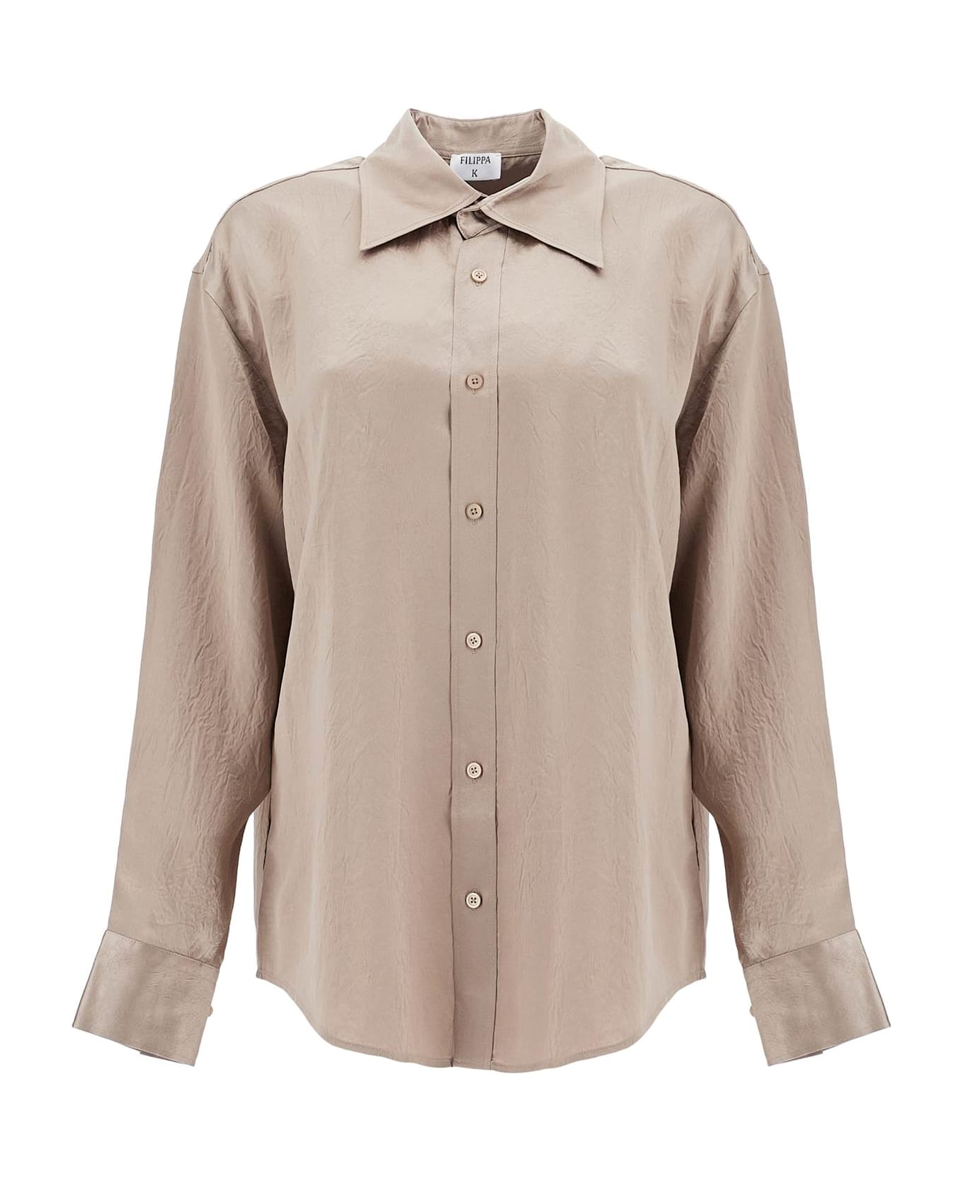 Filippa K Satin Ruffled Shirt - Beige