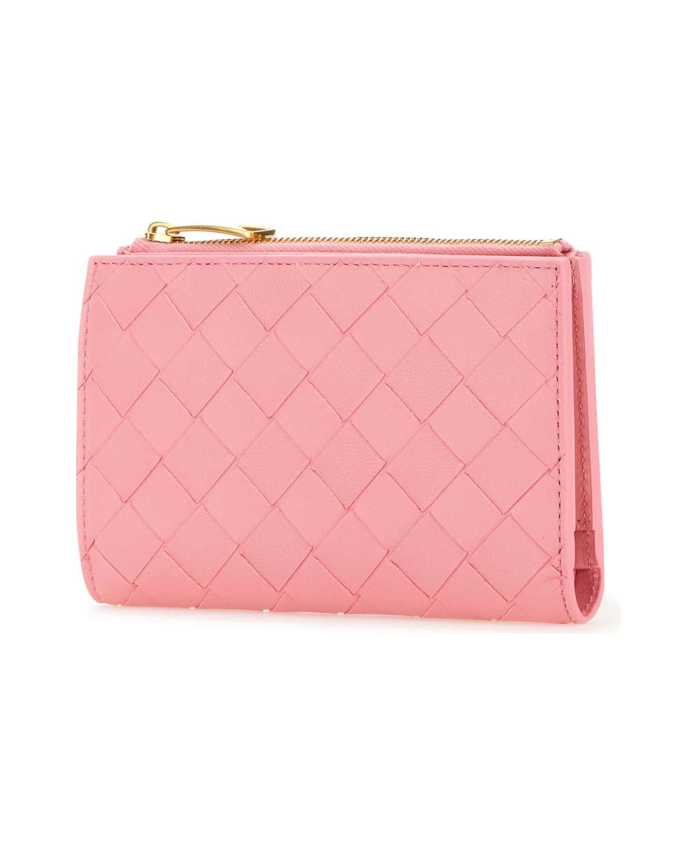 Bottega Veneta Pink Nappa Leather Medium Intrecciato Wallet - PINK
