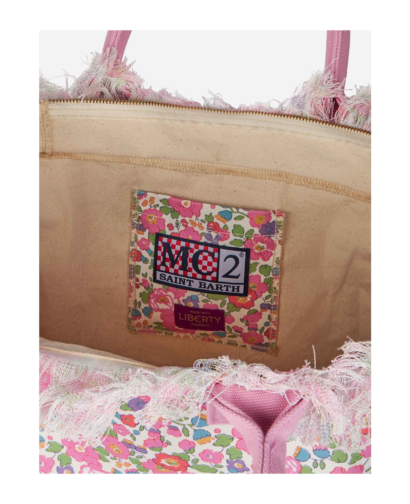 MC2 Saint Barth Betsy Cotton Canvas Vanity Liberty Tote Bag |made With Liberty Fabric - PINK