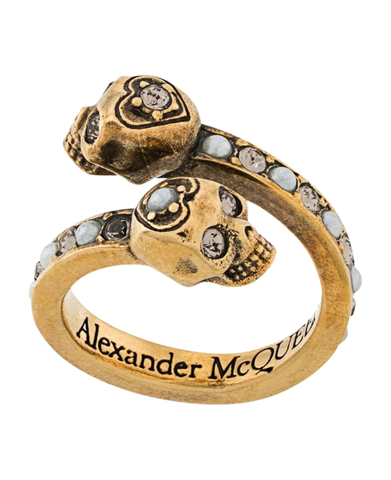 Alexander McQueen Jew.twin Skull Ring - Multi Cream