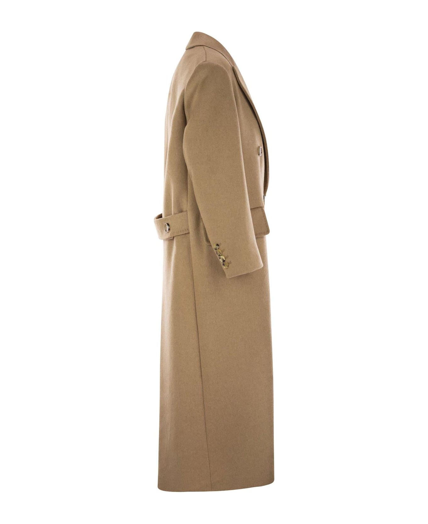 Max Mara Double-breasted Long-sleeved Coat - Beige