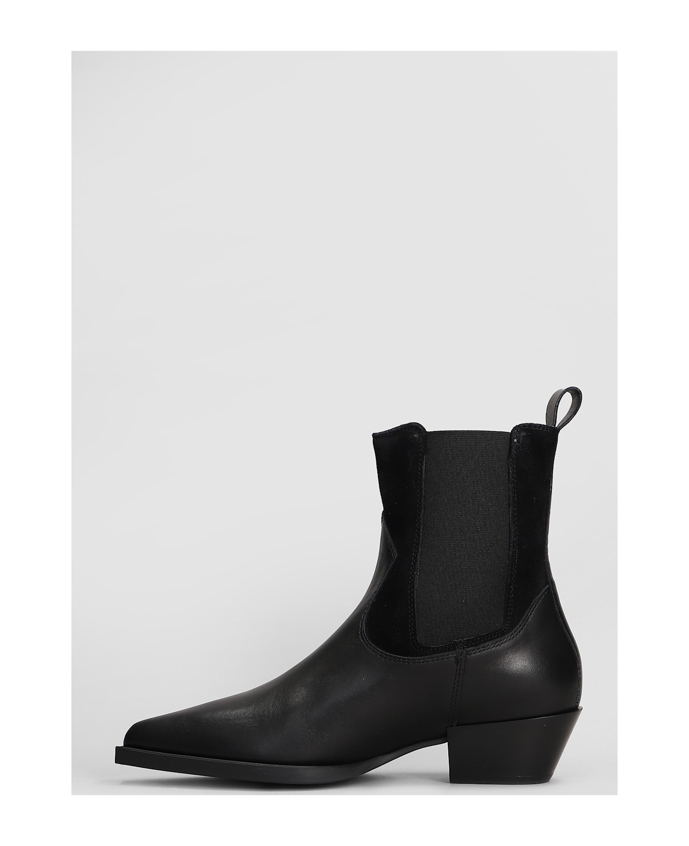 Copenhagen Cph 217 Texan Ankle Boots In Black Leather - black