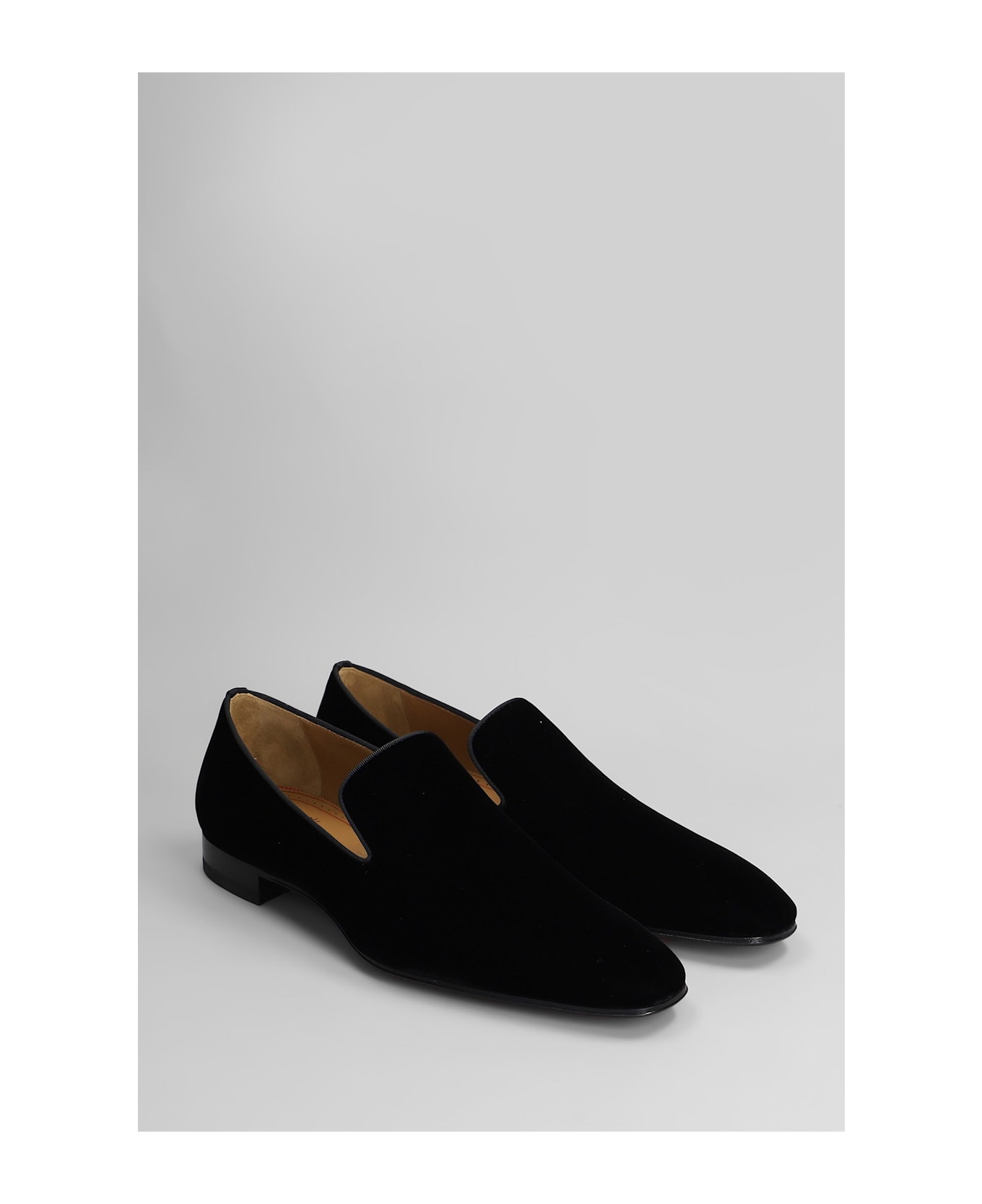 Christian Louboutin Dandelion Loafers In Black Velvet - black