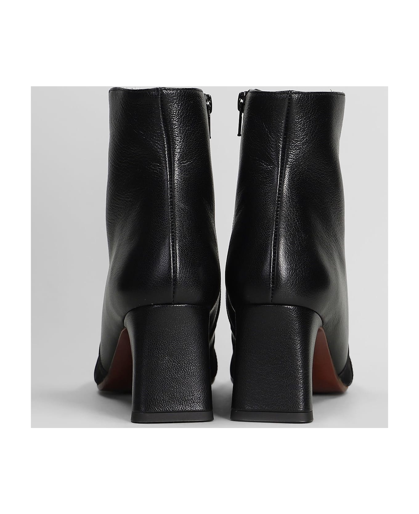 Chie Mihara Fitas High Heels Ankle Boots In Black Leather - black