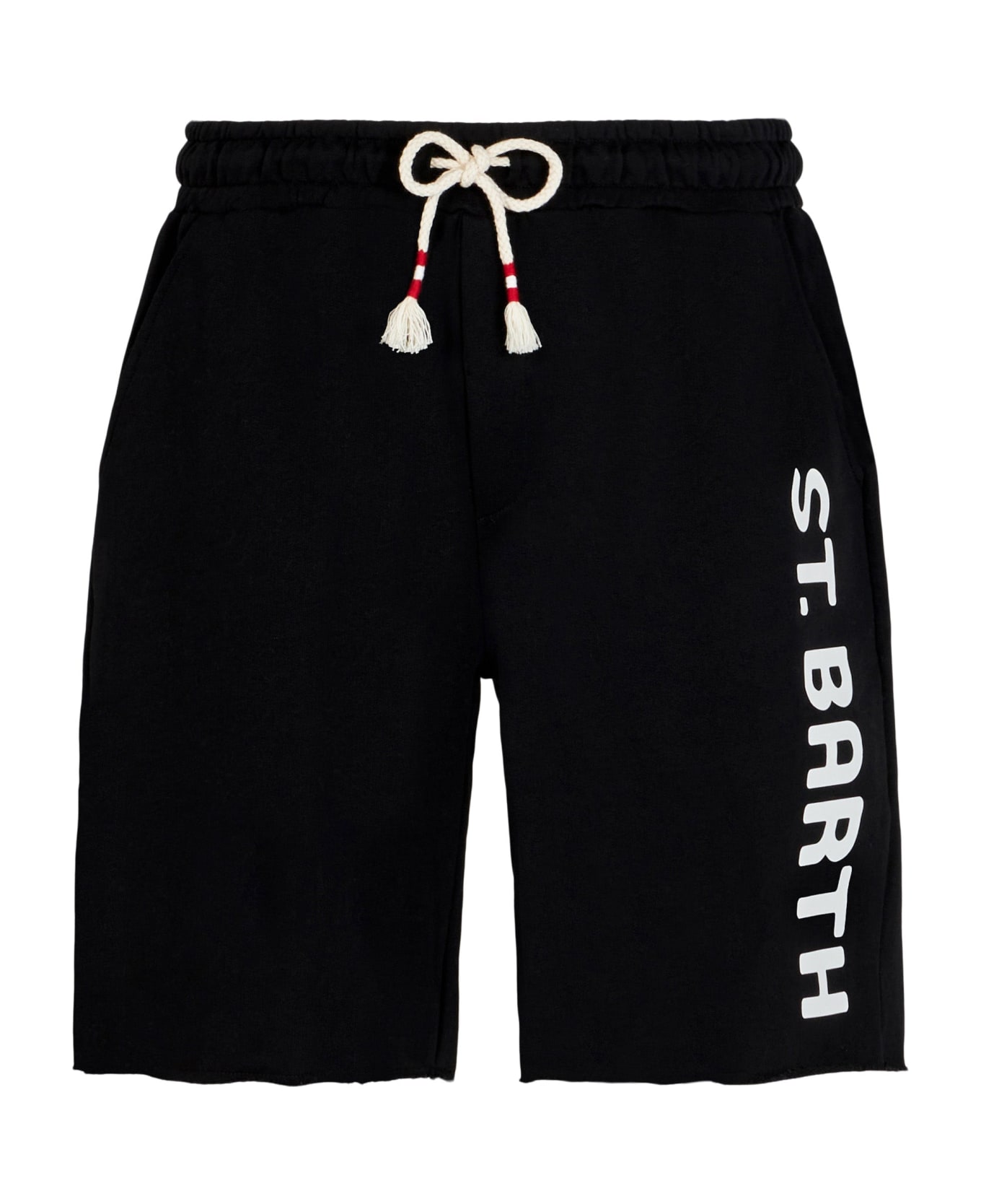 MC2 Saint Barth Man Black Cotton Bermuda