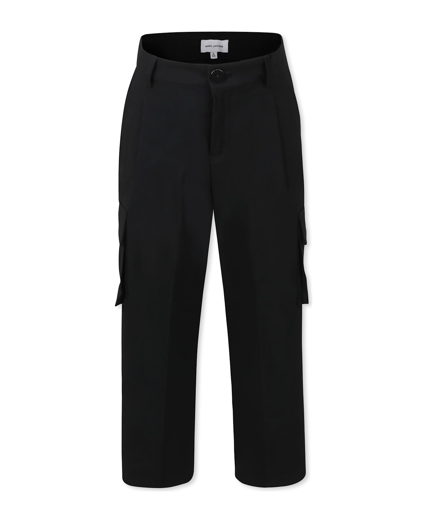 Little Marc Jacobs Black Trousers For Boy With Logo - Black