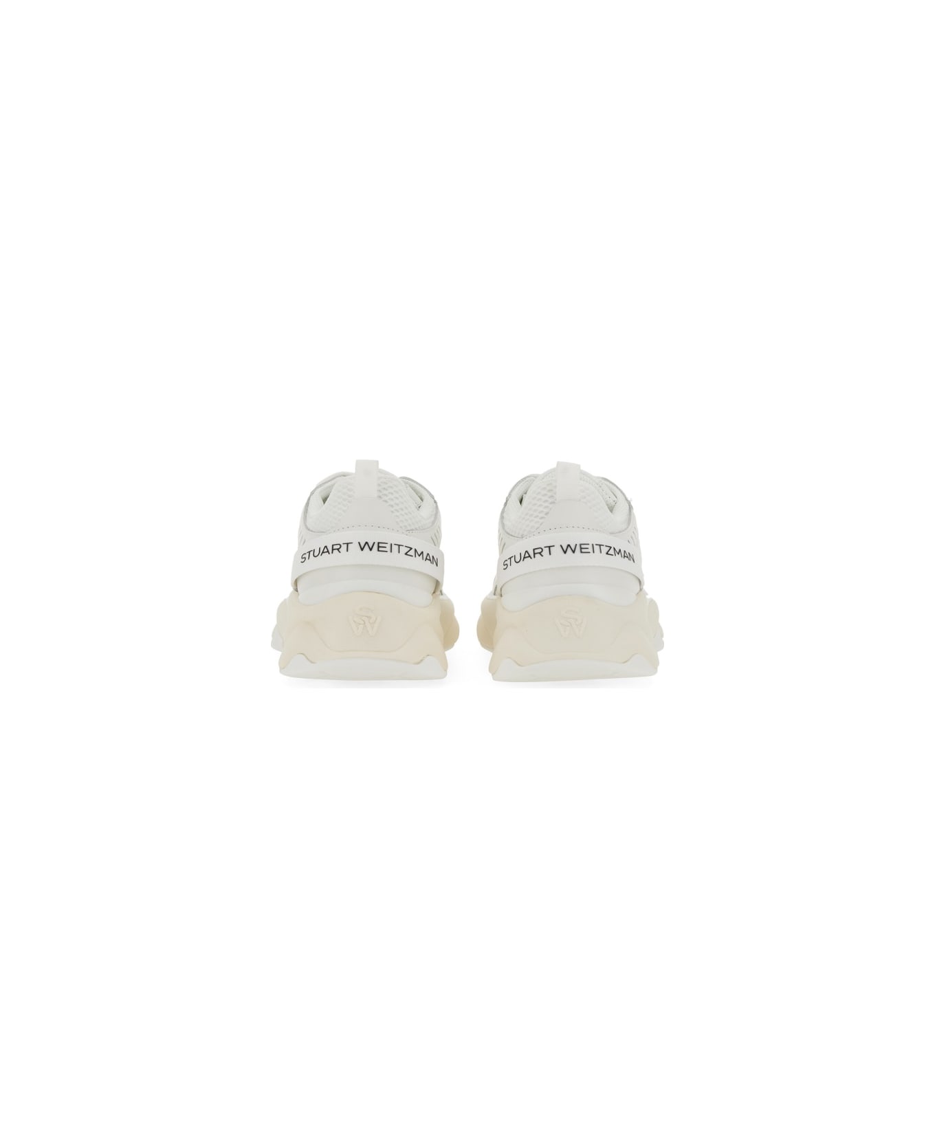 Stuart Weitzman Sneaker With Logo - WHITE