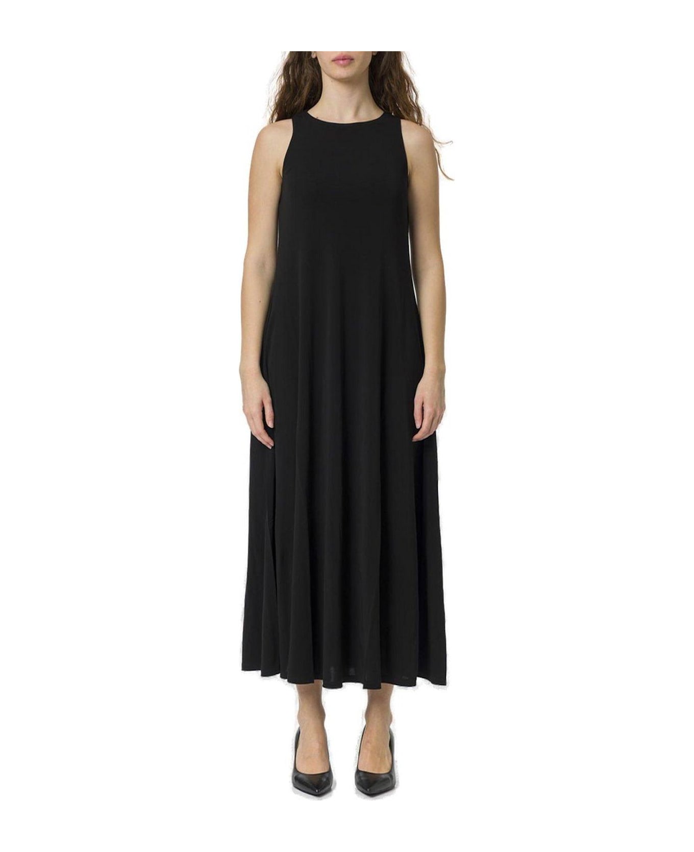 Max Mara Accento Crewneck Sleeveless Dress - Black
