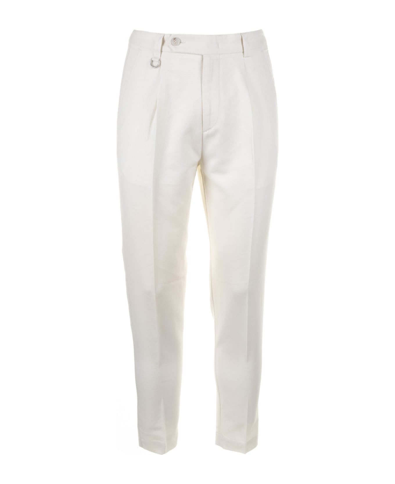Paolo Pecora White Cotton And Linen Trousers - BIANCO