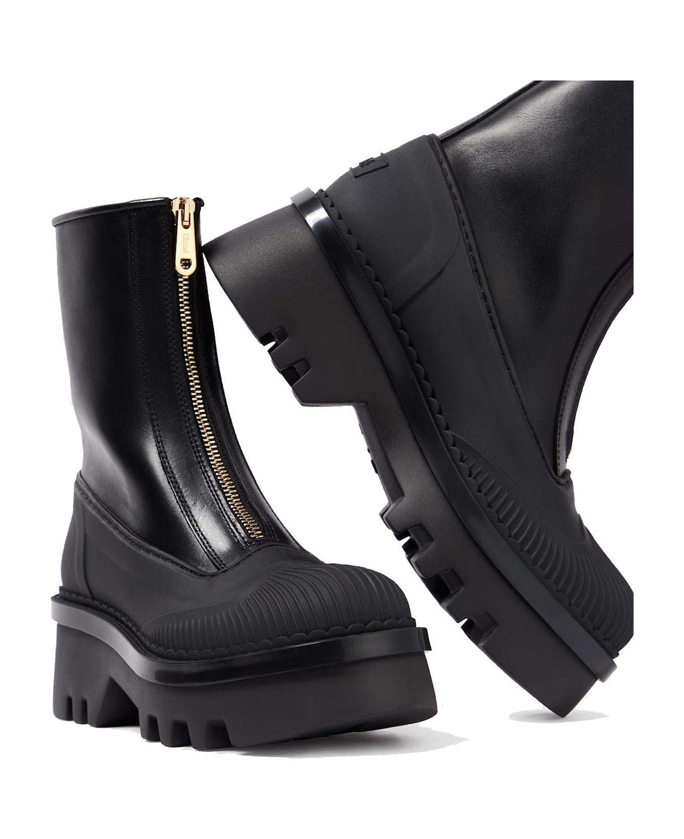 Chloé Raina Leather Boots - Black
