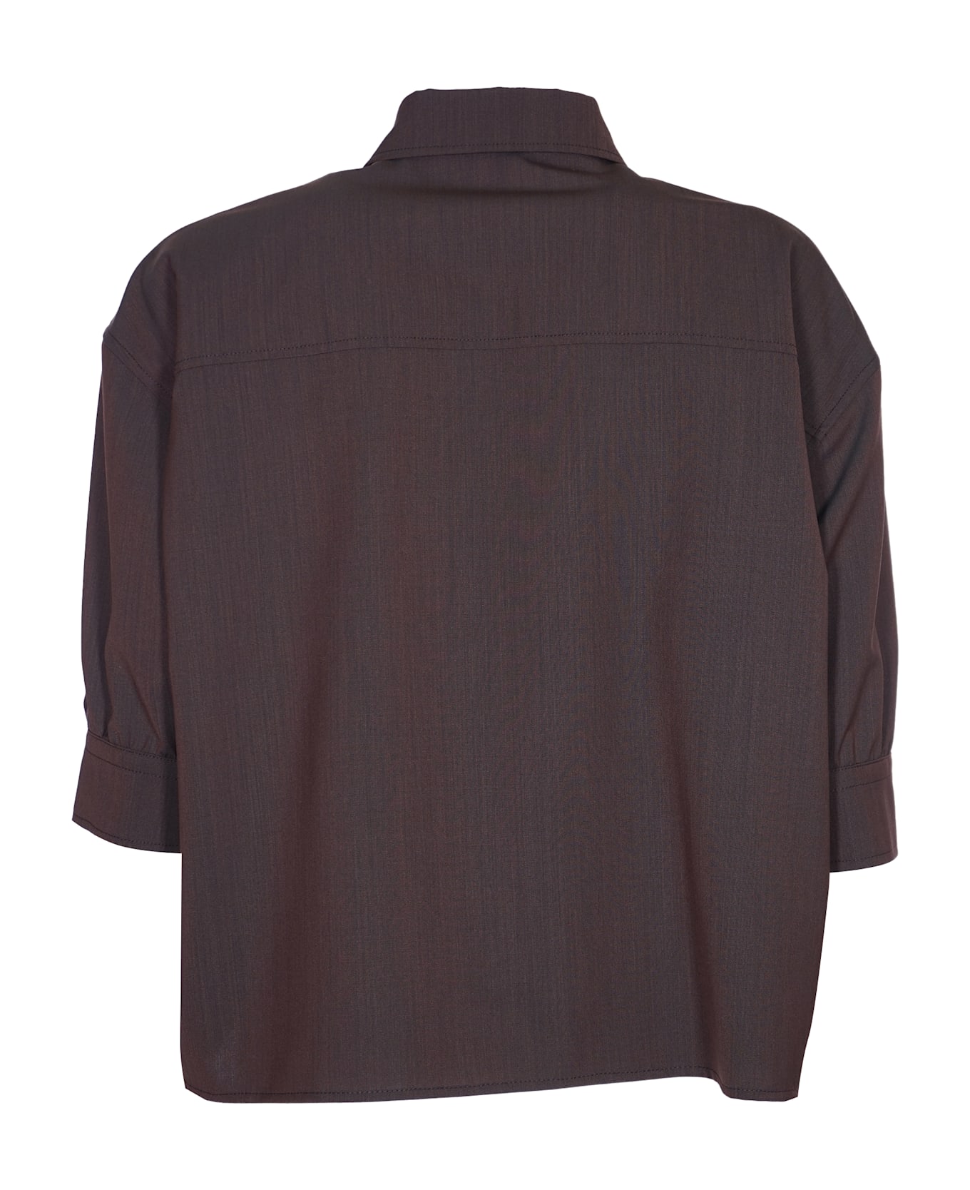 Philosophy di Lorenzo Serafini Short-sleeved Cropped Shirt - Brown