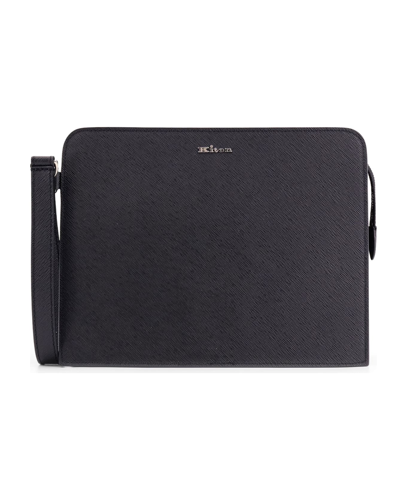 Kiton Leather Clutch - Black