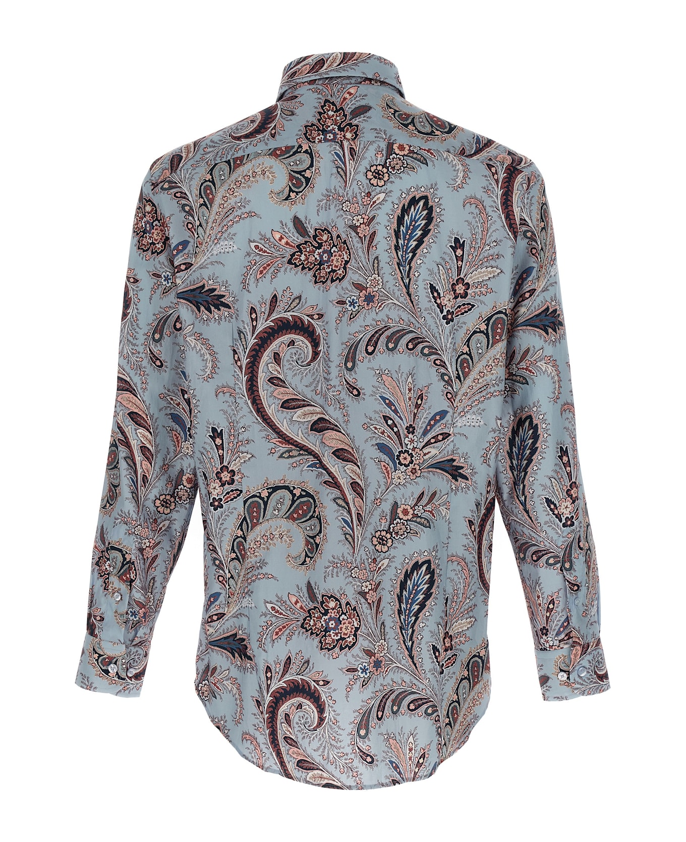 Etro Floral Paisley Cotton Shirt - Light Blue