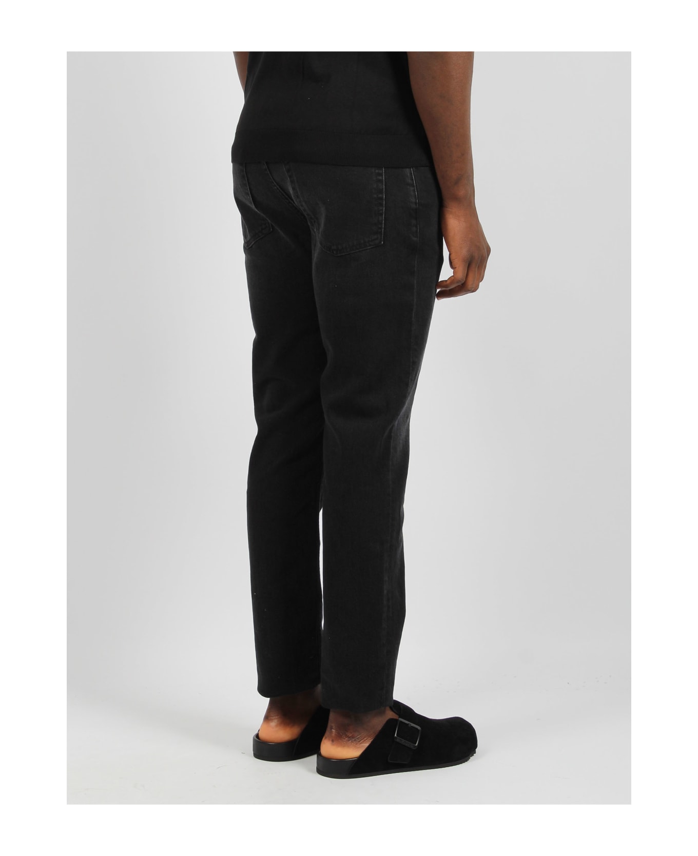 Haikure Cleveland Zip Soft Black Denim Jeans - Black