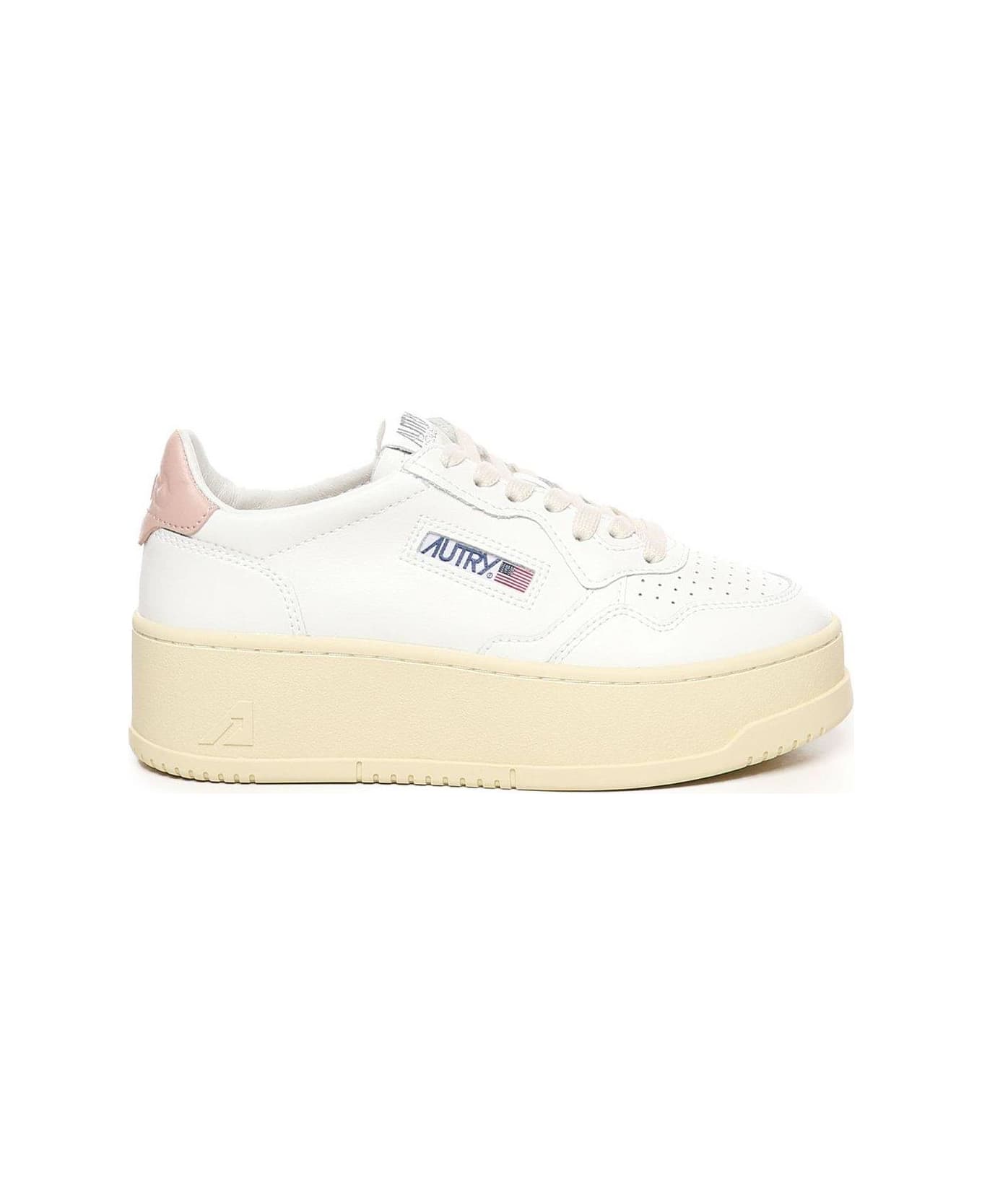 Autry Medalist Logo Embroidered Platform Sneakers - Pink