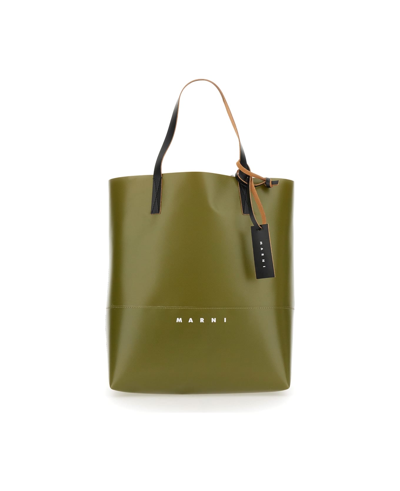 Marni Shopping Bag With Logo - GREEN