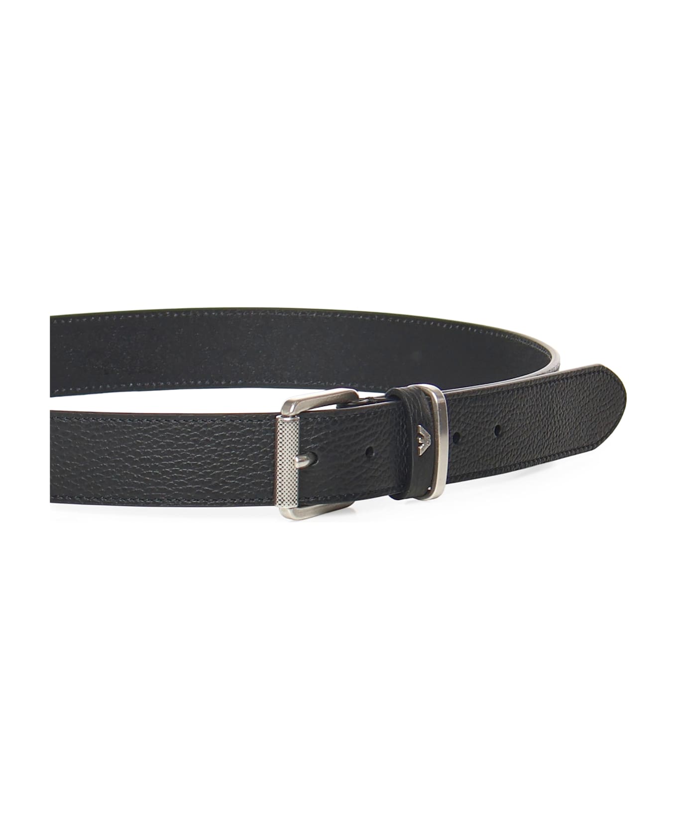 Emporio Armani Leather Belt With Logo - Black ベルト