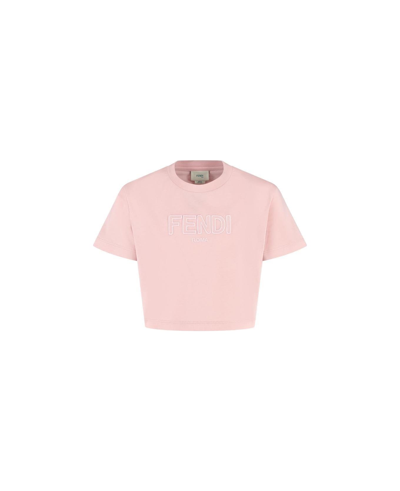 Fendi Jersey Crewneck T-shirt - Rosa
