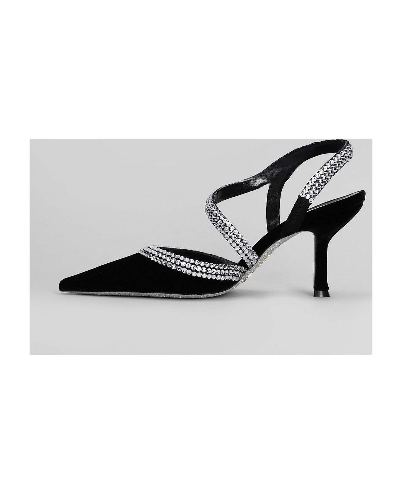 René Caovilla Lidia Pumps In Black Velvet - black