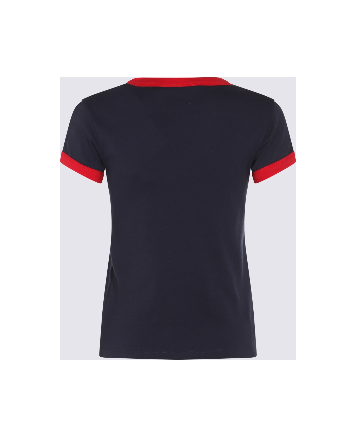 Valentino Dark Blue And Red Cotton T-shirt - INDACO/PARIS/AVORIO