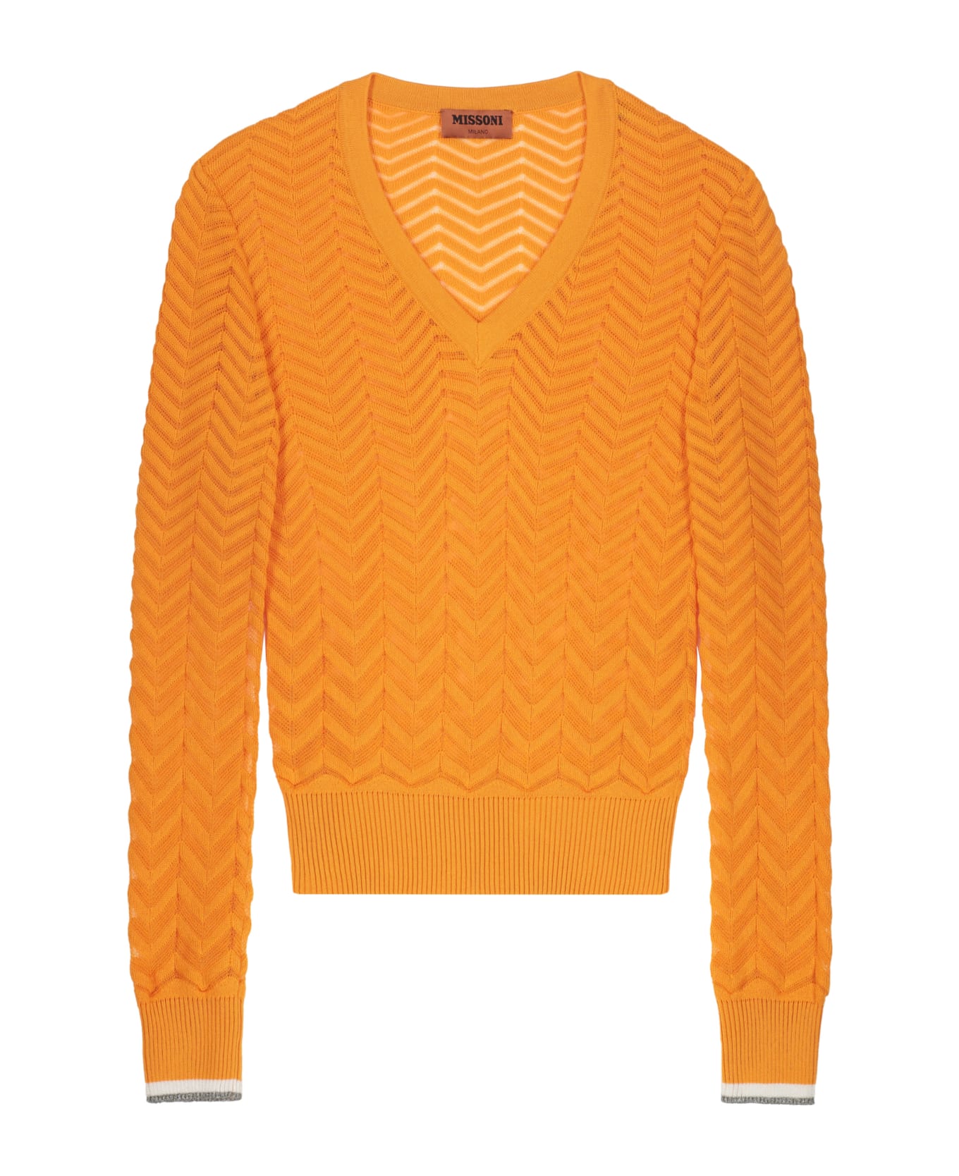 Missoni Cotton V-neck Sweater - Orange