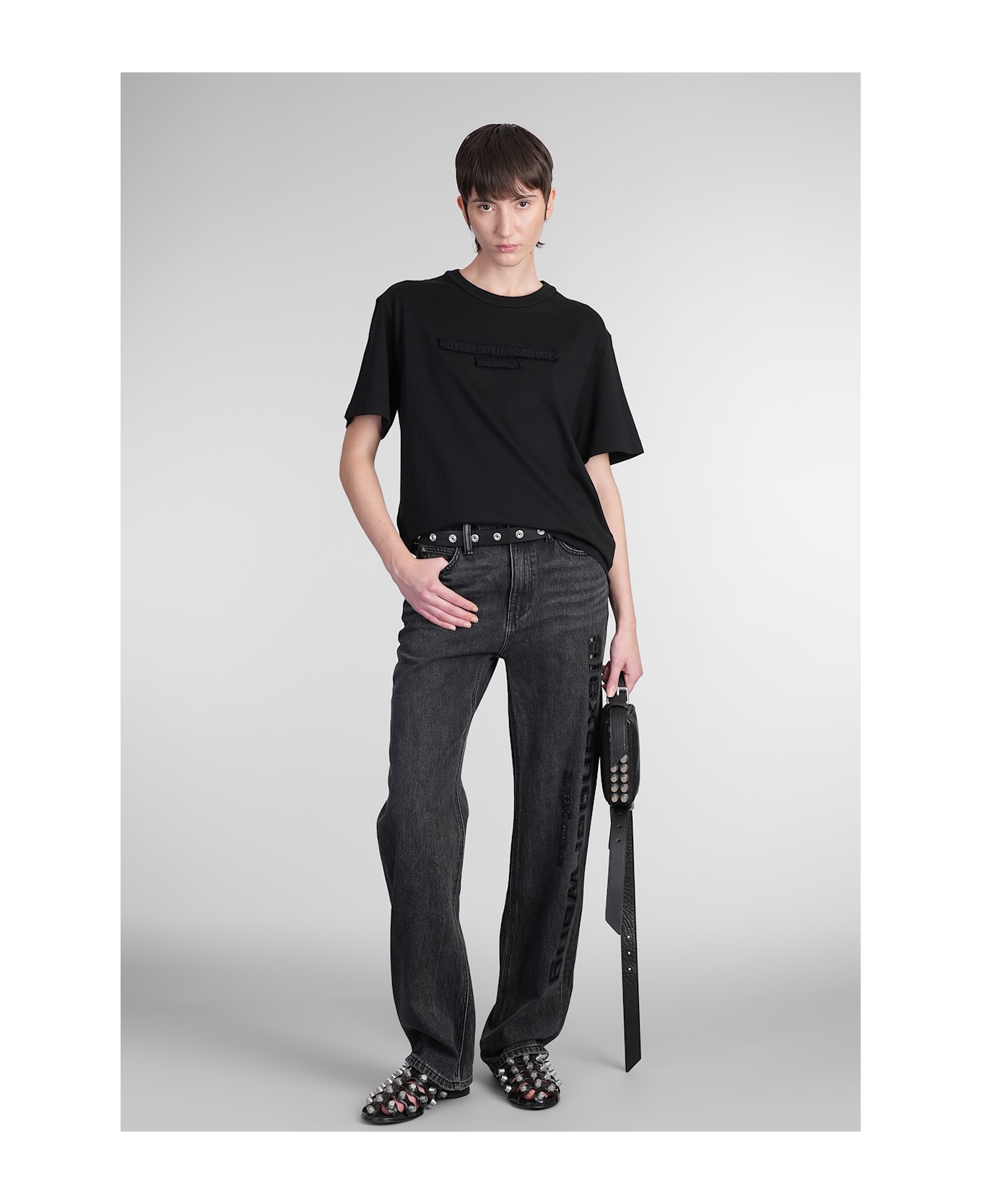 Alexander Wang T-shirt In Black Cotton - black
