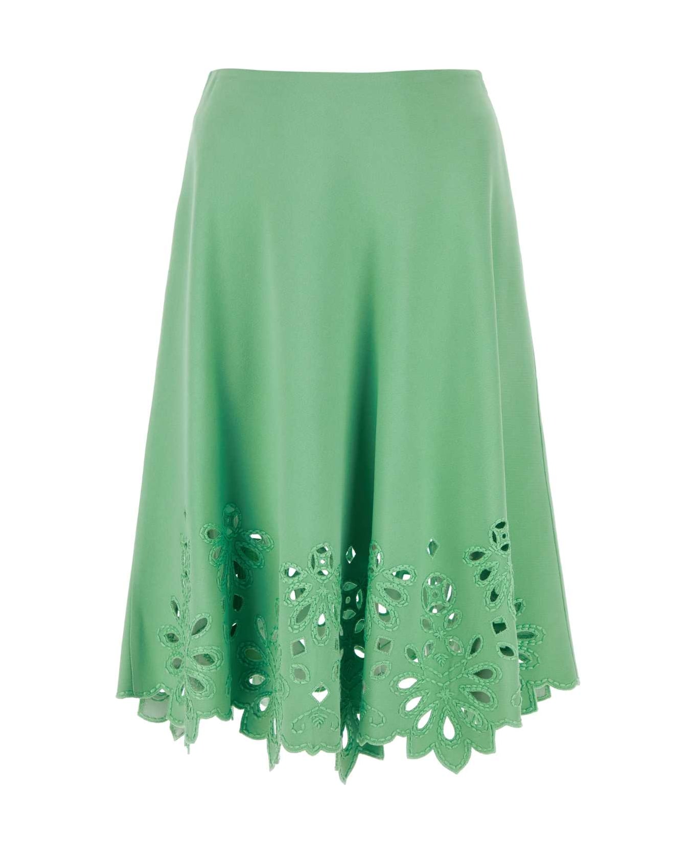 Ermanno Scervino Green Cady Skirt - LIGHTGRASSGREEN
