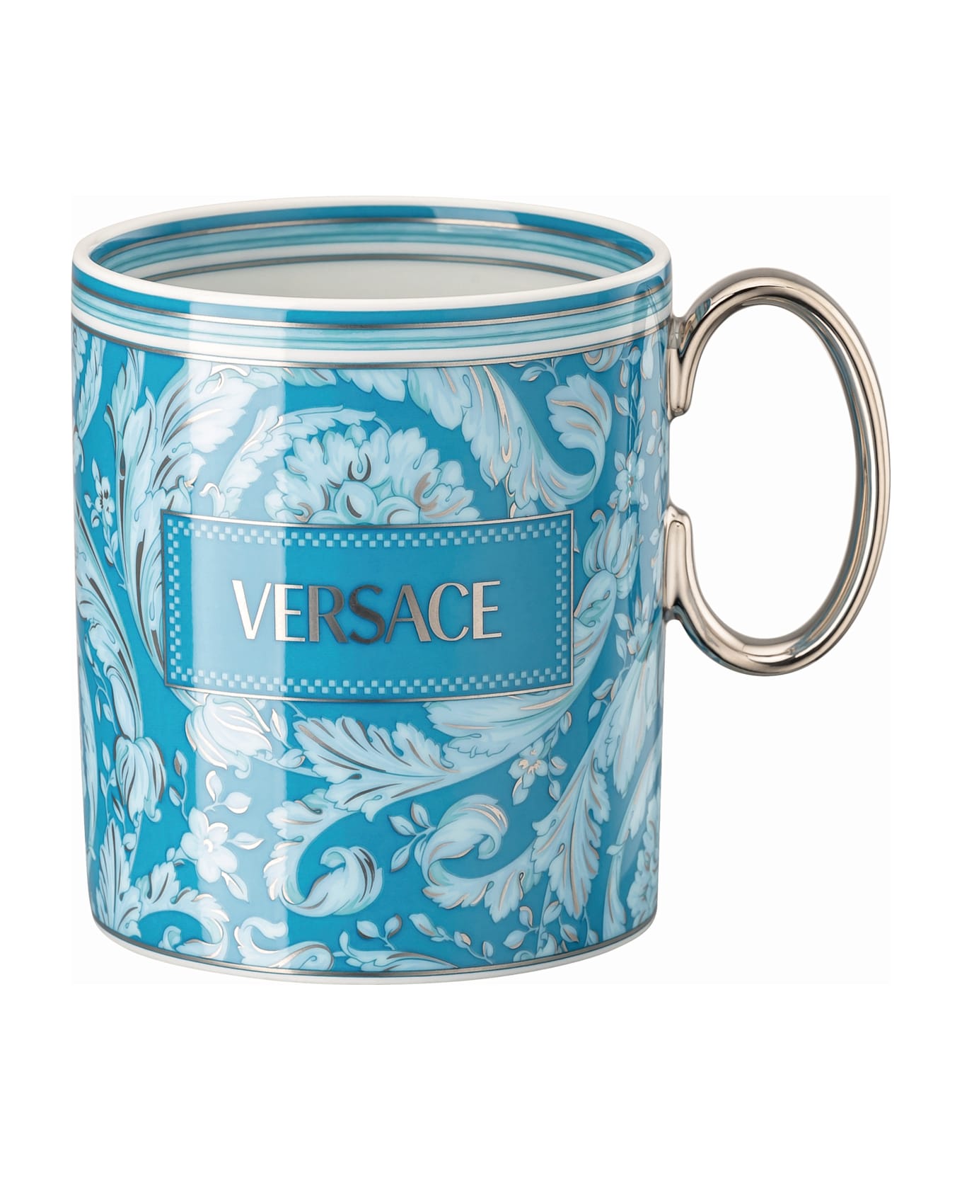 Versace Tazza Mug Con Manico Barocco Teal - Azzurro