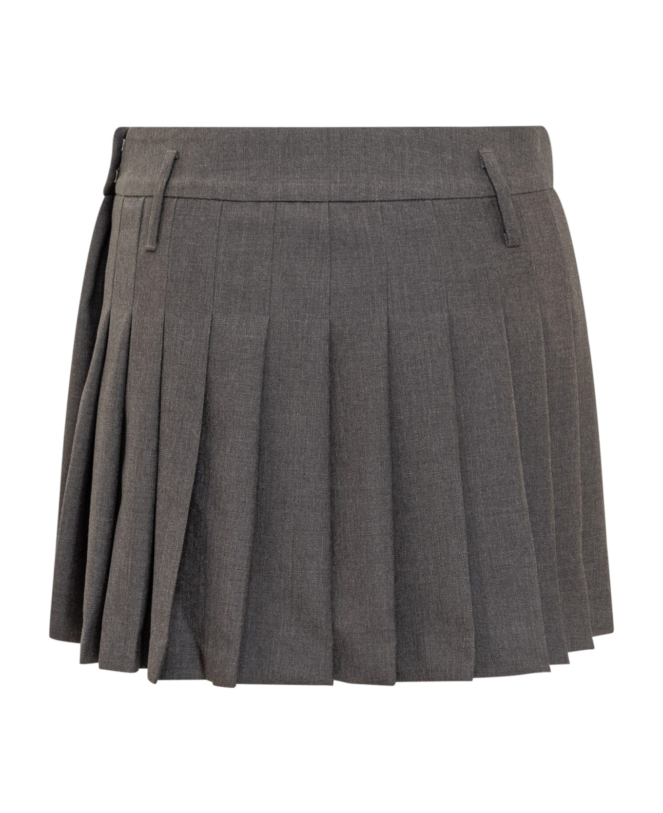 AMBUSH Pleated Mini Skirt - Medium Grey Melange N スカート
