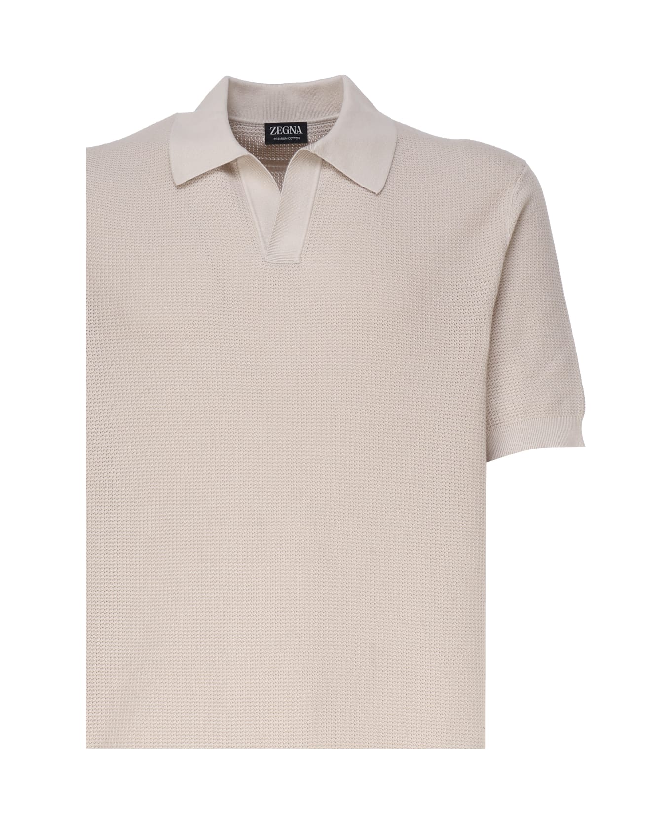 Zegna Cotton Polo Shirt - Beige