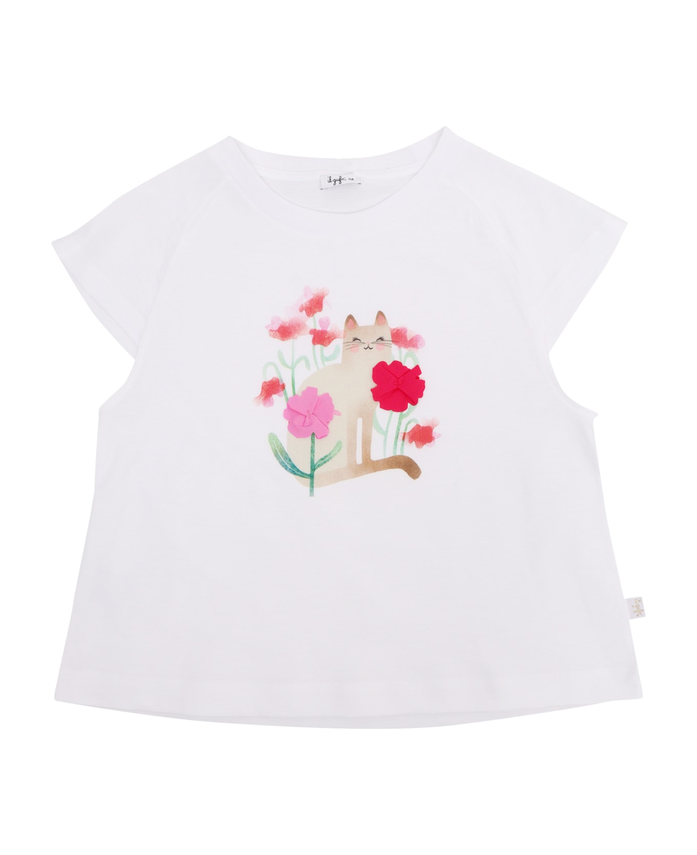 Il Gufo Girl's T-shirt With Pattern - WHITE
