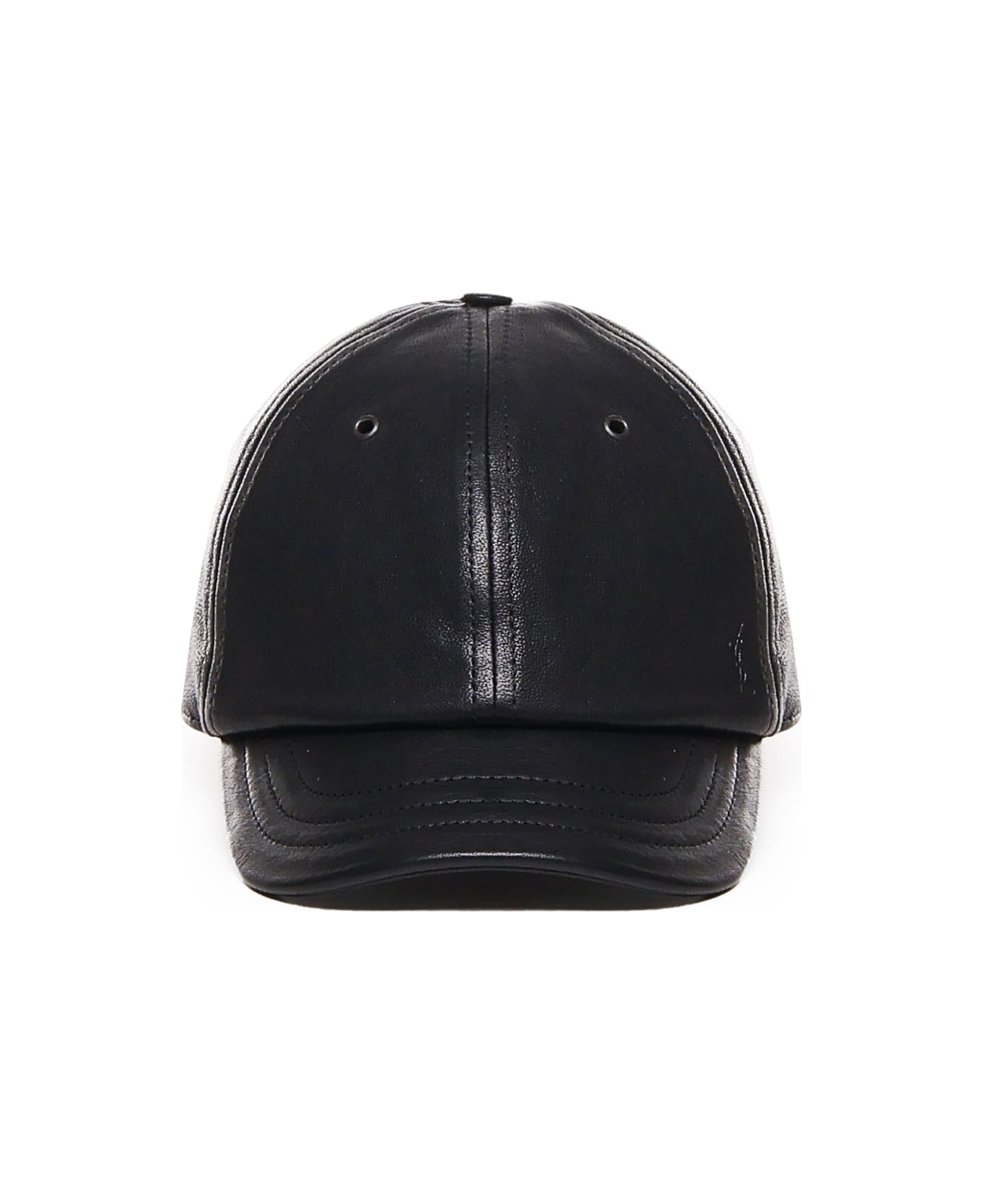 Saint Laurent Leather Cap - Black