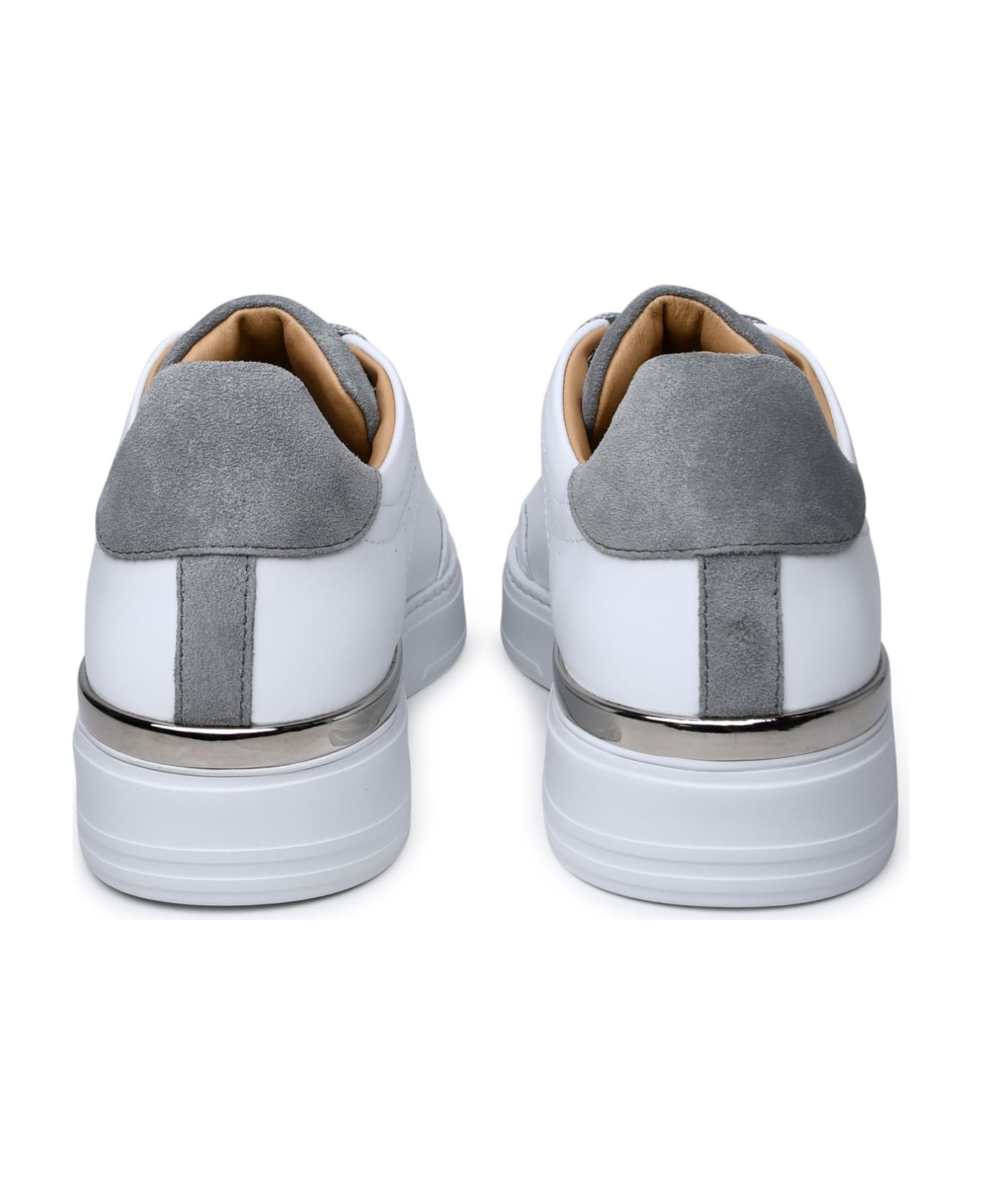 Philipp Plein White Leather Sneakers - White