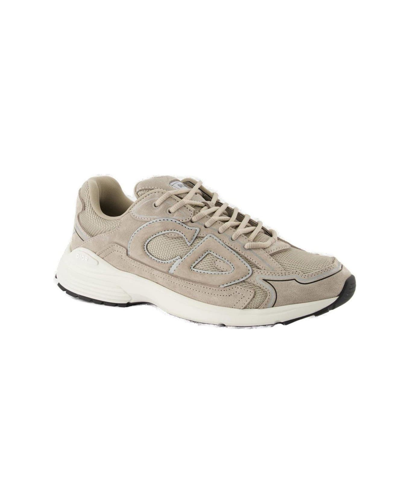 Dior B30 Logo Patch Lace-up Sneakers - Grey Grey
