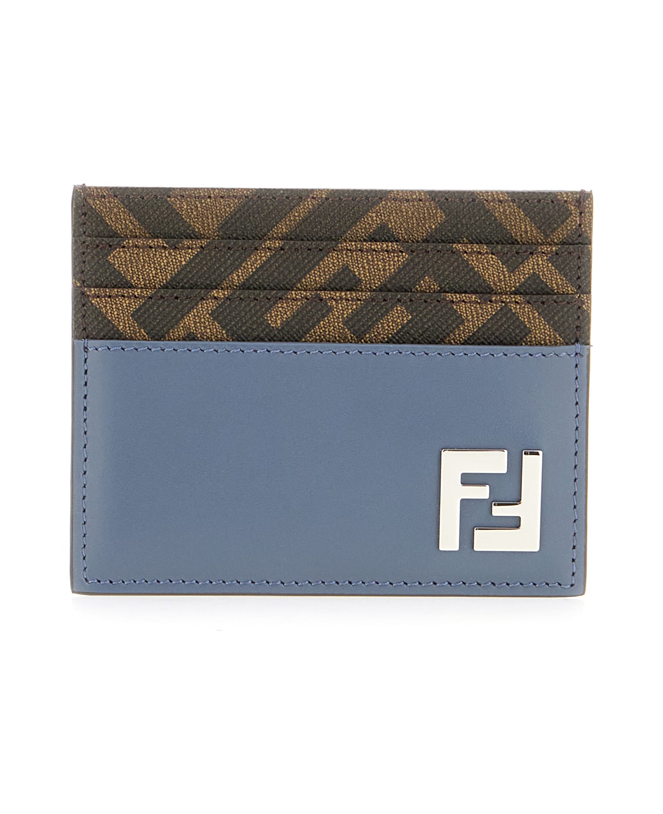 Fendi Denim Blue Leather Card Holder - MIRTO MARRONE