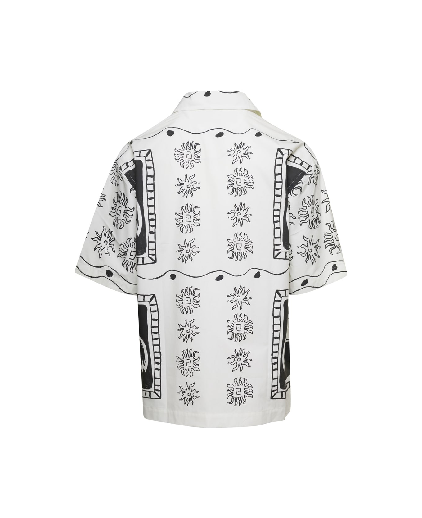 Jacquemus White 'la Chemise Jean' Shirt With Abstract Print In Cotton Man - White