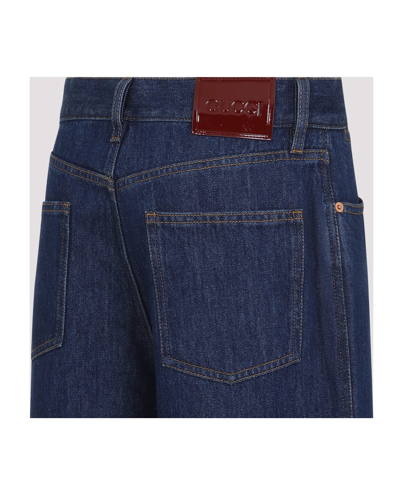 Gucci Wide Leg Denim Jeans - Dark Blue