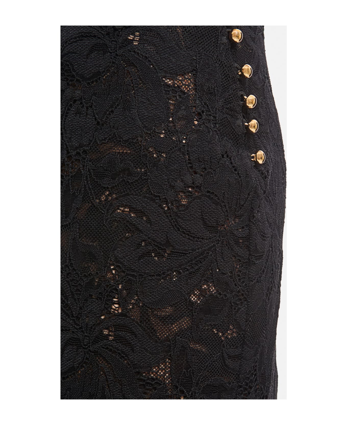 Paco Rabanne Lace Long Midi Skirt - Black