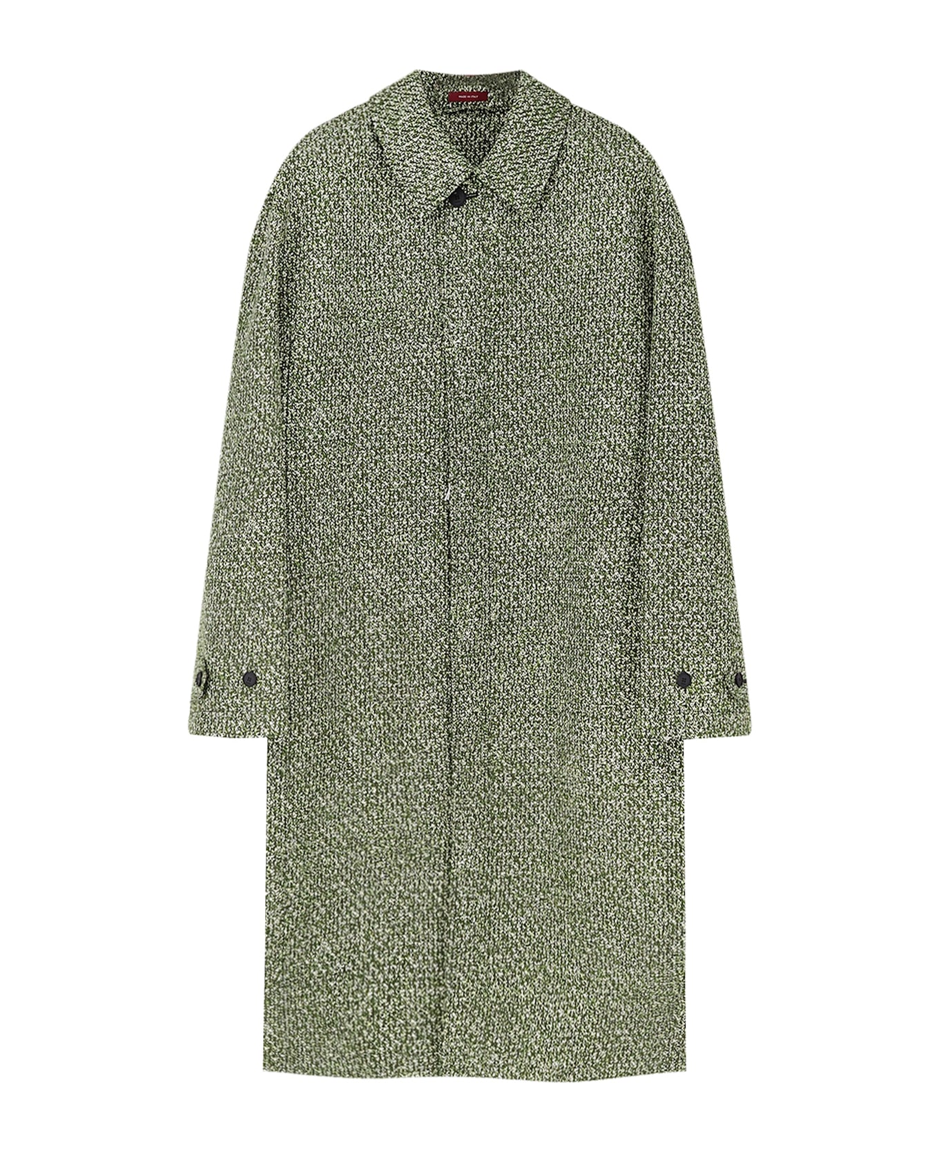 Gucci Double-breasted Poplin Coat With Bouclé Print - GREEN/WHITE/MC