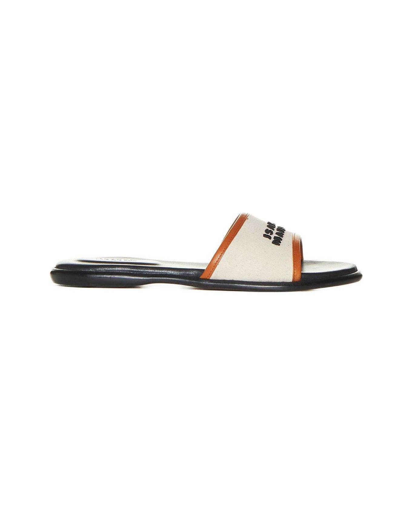 Isabel Marant Vikee Logo Embroidered Sandals - Leather Brown