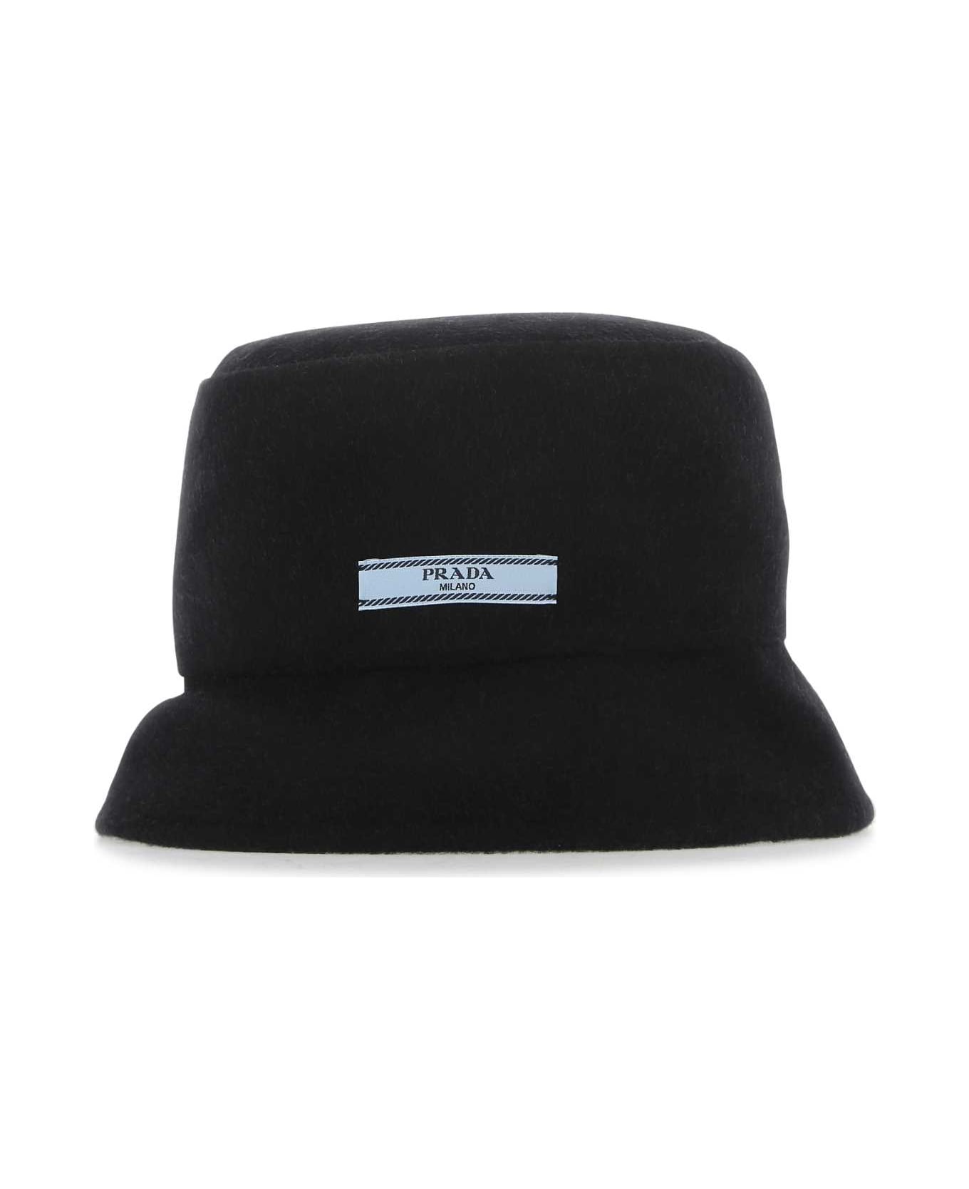 Prada Black Cashmere Hat - NEROGRIGIO
