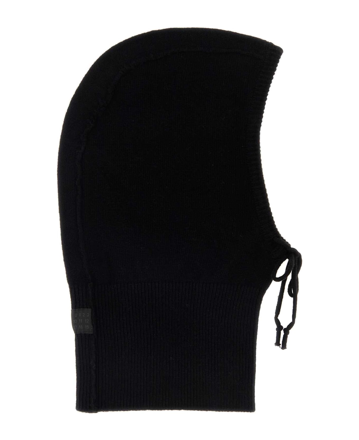 MM6 Maison Margiela Black Wool Blend Balaclava - Black