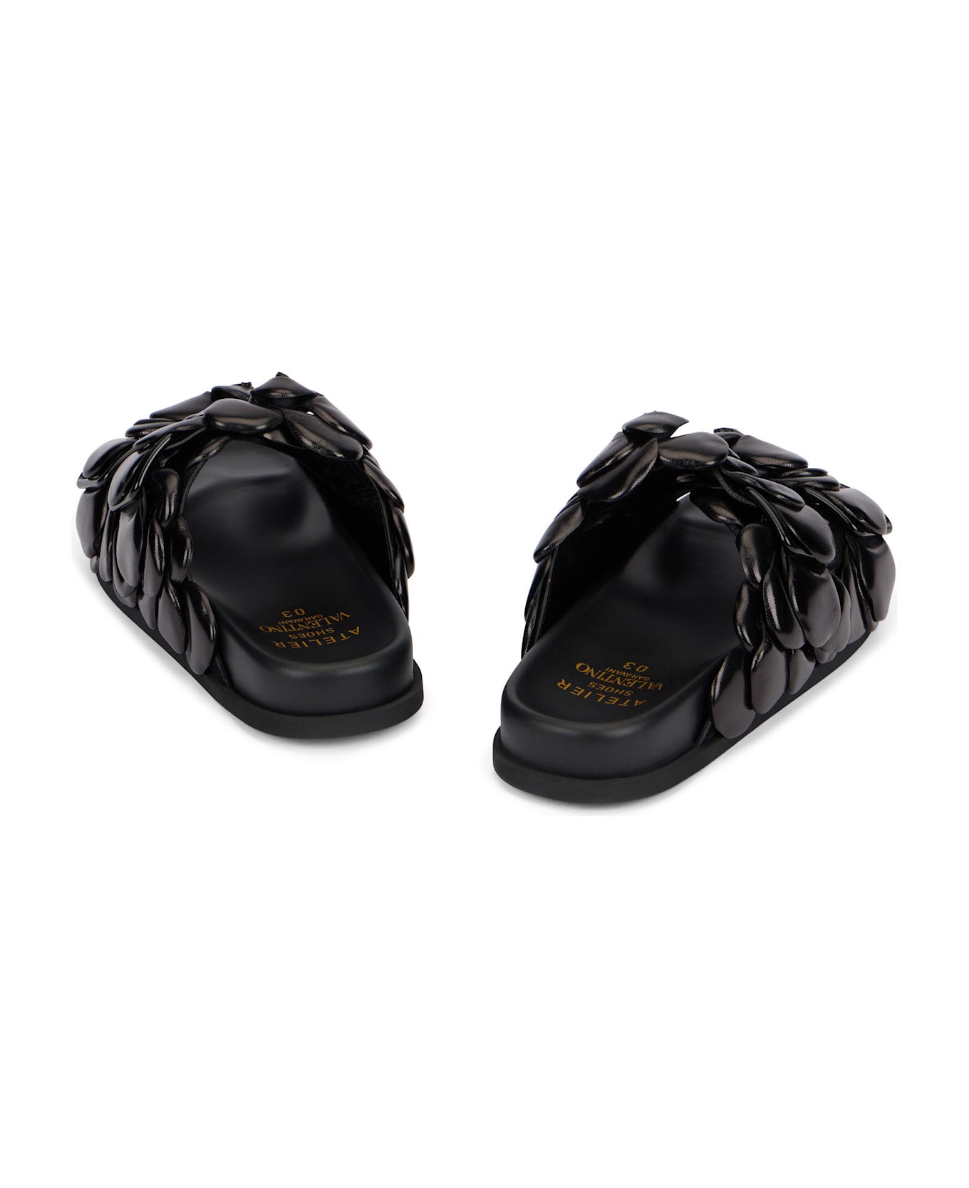 Valentino Garavani Leather Slides - black