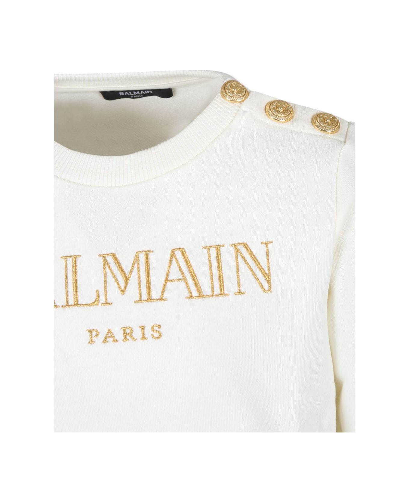 Balmain Felpa Con Logo - Cream